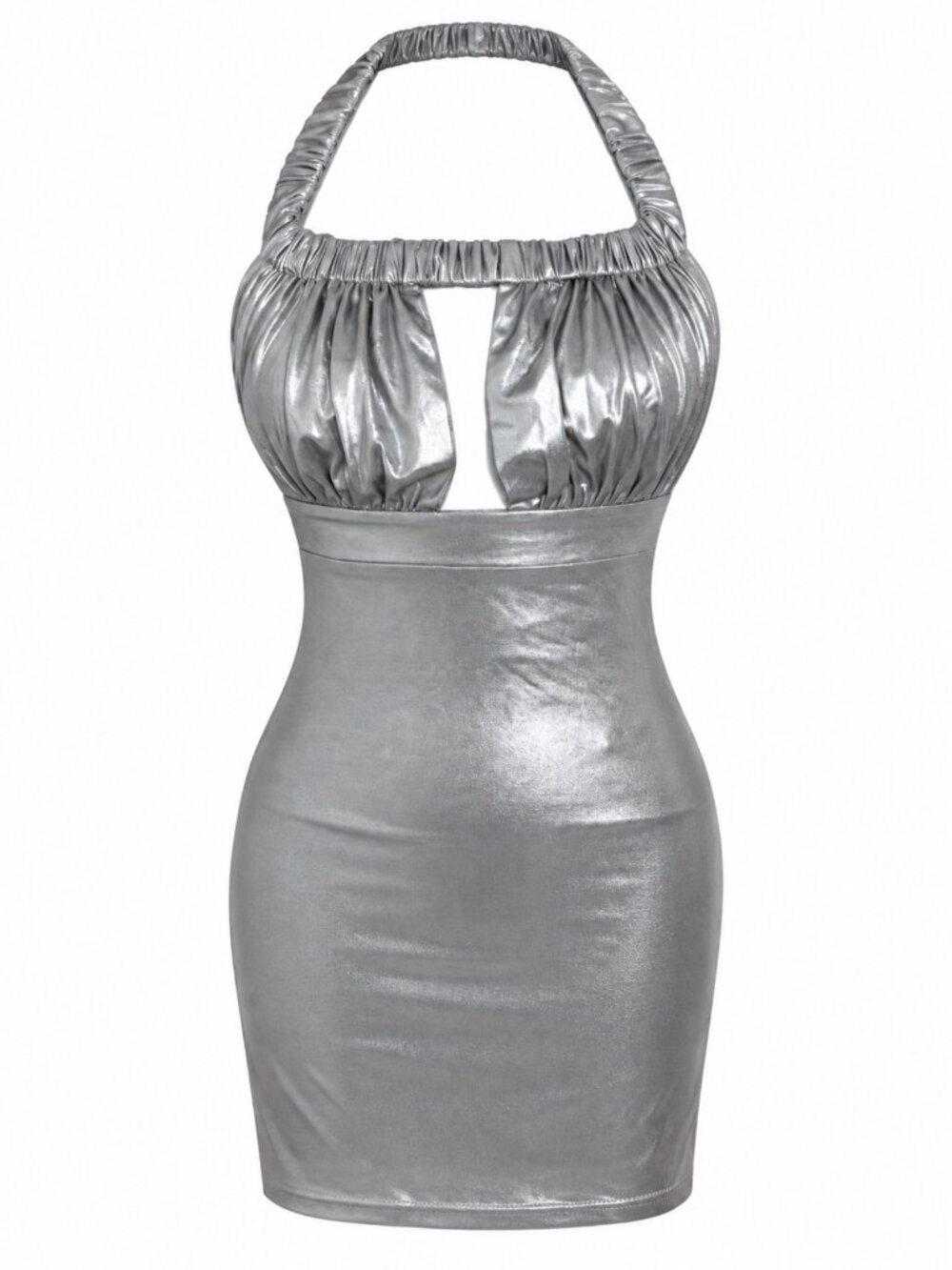 superdown x REVOLVE Silver Metallic Halter Mini Dress - NWT - XS